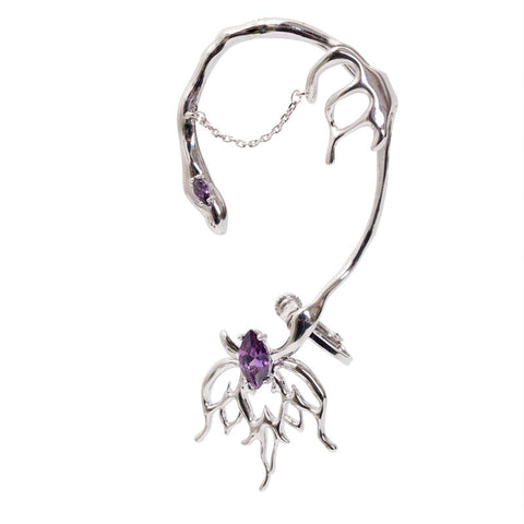 Purple Lotus Ear Clip